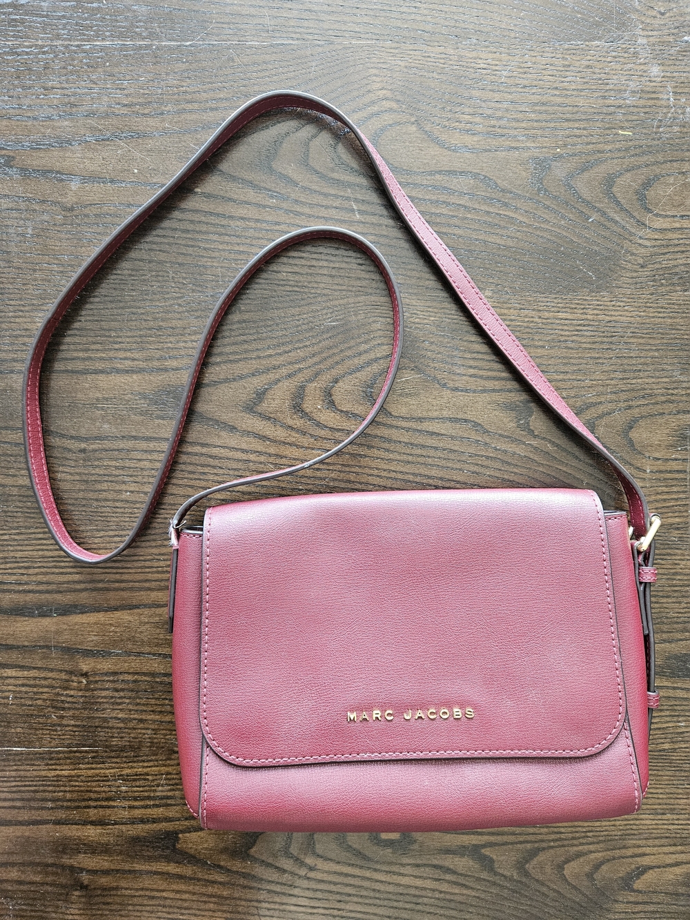 Marc Jacobs Red Burgundy Leather Crossbody Bag